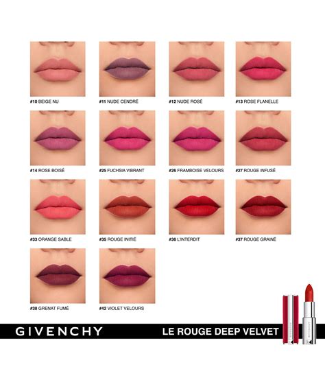 givenchy le rouge deep velvet lipstick 36|Givenchy le rouge lipstick swatches.